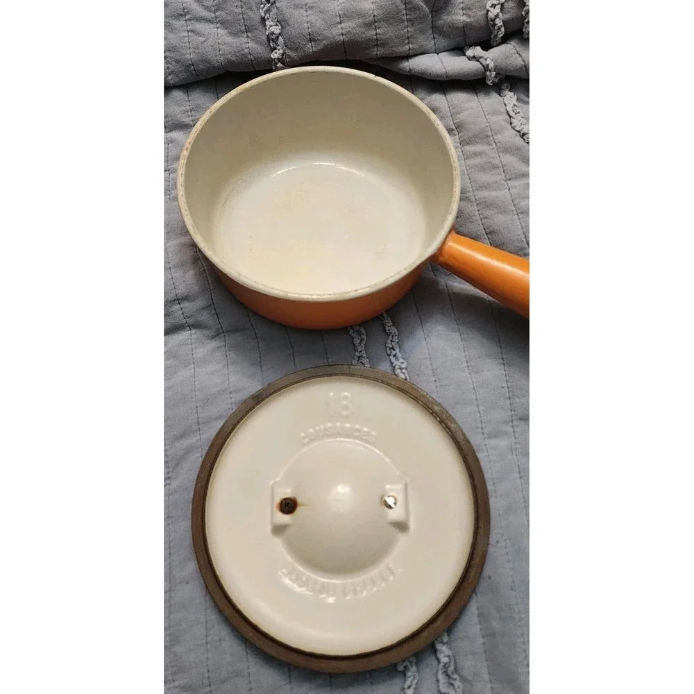 Cousances Le Creuset Sauce Pan Enamel Cast Iron Flame 18 France